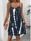voordelige Kunst &amp; Design Jurken-Dames Mini-jurk A lijn jurk Slipdress Off-the-shoulder jurk Vakantie Casual Vakantie Dagelijks Normale pasvorm Grafisch Geometrisch Tie Dye Mouwloos V-hals Marine Zomer