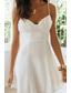 abordables Robes de Diplôme-Femmes Mini Robe Robe Blanche Robe de remise des diplômes Robe Nuisette Mode Moderne Extérieur Anniversaire Date Coupe régulière Uni Sans manches Bretelles spaghetti Blanche Bleu clair Été
