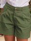 cheap Cotton Linen Shorts-Women&#039;s Linen-Inspired Shorts Shorts Slacks Streetwear Casual Short Natural Plain Zipper Pocket Buckle Breathability Soft Comfortable Micro-elastic Street Going out Navy Black White Khaki Summer