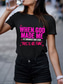 cheap Humor&amp;Quotes tee-Women&#039;s T Shirt Graphic Letter Stylish Casual Short Sleeve Round Neck Regular Tops Daily Weekend Print Pink Blue Orange Summer Spring