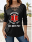 voordelige Humor &amp; Citaten thee-Dames T-shirt Grafisch Brief Casual Lange mouw V-hals Normale tops Dagelijks Uitknippen Afdrukken Zwart Blozend Roze Groen Lente Herfst