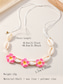 billige Halskjede for kvinner-håndlaget cowrie shell-kjede med plumeria-blomster – boho hawaiianske strandsmykker for kvinner, justerbar sommersurferchoker, tropisk ferie og festivaltilbehør