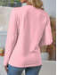 voordelige Humor &amp; Citaten thee-Dames T-shirt Grafisch Brief Casual Lange mouw V-hals Normale tops Dagelijks Uitknippen Afdrukken Zwart Blozend Roze Groen Lente Herfst