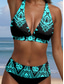 cheap Bikini Sets-Women's Bikini 2 Piece Swimsuit Boho Cheeky Halter Vintage Sexy Graphic Paisley V Wire Sleeveless Bathing Suits