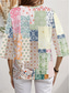 abordables Hauts Floraux-Femme Chemisier Floral Graphic Cachemire mode Plage Manche Courte Col V Hauts réguliers du quotidien Imprimer Beige Printemps Automne