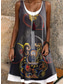 abordables Humor y Citas Vestidos-Mujer Mini vestido Vestido estilo camiseta Vestido de verano Vestido de una línea Vacaciones Fiesta Vacaciones Holgado Graphic Sin Mangas Escote en U Blanco Gris Oscuro Verano Primavera