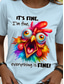 cheap Humor&amp;Quotes tee-Women&#039;s T Shirt Graphic Animal Letter Stylish Casual Short Sleeve Crew Neck Regular Tops Daily Weekend Print Pink Blue off-white Summer Spring
