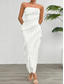 cheap White Casual Dresses-Women&#039;s Long Dress Maxi Dress White Dress Prom Dress Party Dress Cocktail Dress Fashion Modern Festival Dress Wedding Party Special Occasion Regular Fit Plain Sleeveless Strapless White Pink Blue