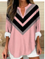 cheap Stripe&amp;Geometric Tops-Women&#039;s Shirt Graphic Geometric Vintage Tropical Hawaiian Long Sleeve V Neck Regular Tops Daily Holiday Beach Wear Print White Pink Blue Purple Green Summer Spring