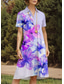 economico Abito Floreale-abito midi da donna abito camicia abito linea a vacanza casual quotidiano appuntamento vestibilità ampia floreale grafico manica corta colletto camicia rosa blu viola estate primavera