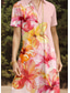 economico Abito Floreale-abito midi da donna abito camicia abito linea a vacanza casual quotidiano appuntamento vestibilità ampia floreale grafico manica corta colletto camicia rosa blu viola estate primavera