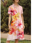 economico Abito Floreale-abito midi da donna abito camicia abito linea a vacanza casual quotidiano appuntamento vestibilità ampia floreale grafico manica corta colletto camicia rosa blu viola estate primavera