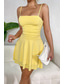 ieftine Rochii de absolvire-Pentru femei Rochie Mini Rochie albă Rochie de absolvire Rochie Slip Modă Zi de Naștere Absolvire Dată Fit regulat Simplu Fără manșon Bretele Spagheti Negru Alb Galben Roșu-aprins Vară