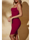 cheap White Graduation Dresses-Women&#039;s Midi Dress White Dress Graduation Dress Bodycon Slip Dress Fashion Vacation Birthday Holiday Regular Fit Plain Sleeveless Spaghetti Strap Black White Wine Red Summer