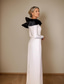 cheap Floor Length-Mermaid / Trumpet Mother of the Bride Tuxedo Dress Elegant Vintage Simple V Neck Floor Length Color Block Crepe Long Sleeve with Buttons
