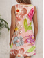 ieftine Rochii florale-Pentru femei Rochie Mini Rochie A line Rochie de vară Rochie cu umeri Casual Rochii Semi Formale Zilnic Dată Potrivire Largă Floral Grafic Fără manșon În U Roz Îmbujorat Vară