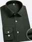 baratos Camisas Elite Masculinas-Homens Camisa Social Azul Verde Tropa Bege Manga Longa Côr Sólida Gola Enrolada Ao ar livre Casual Botões Roupa Diário Casual Diário Lazer