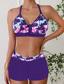 cheap Bikini Sets-Women&#039;s Swimwear Bikini 2 Piece Monokini Cheeky Swimsuit Knitted Vacation Tropical Color Block Stripe Plunge Sleeveless Bathing Suits