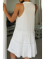 cheap White Casual Dresses-Women&#039;s Mini Dress White Dress Fashion Modern Birthday Graduation Date Regular Fit Plain Sleeveless Stand Collar White Summer