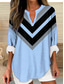 cheap Stripe&amp;Geometric Tops-Women&#039;s Shirt Graphic Geometric Vintage Tropical Hawaiian Long Sleeve V Neck Regular Tops Daily Holiday Beach Wear Print White Pink Blue Purple Green Summer Spring