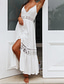 cheap White Casual Dresses-Women&#039;s Midi Dress Cotton Linen Dress Slip Dress Boho Dress Basic Classic Modern Vacation Holiday Going out Regular Fit Plain Sleeveless Spaghetti Strap White Summer
