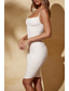 cheap White Graduation Dresses-Women&#039;s Midi Dress White Dress Graduation Dress Bodycon Slip Dress Fashion Vacation Birthday Holiday Regular Fit Plain Sleeveless Spaghetti Strap Black White Wine Red Summer
