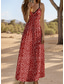 preiswerte Kunst &amp; Design Kleider-Maxikleid für Frauen Strandkleid A-Linie Kleid Unterkleid Urlaub Lässig Urlaub Alltag Strand Regulaere Passform Grafik Polka Dot Ärmellos V-Ausschnitt Wein Sommer Frühling