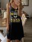 cheap Mother&#039;s Day Dress-Mother&#039;s Day Women&#039;s Mini Dress A Line Dress Summer Dress Slip Dress Off The Shoulder Dress Vacation Casual Daily Regular Fit Graphic Letter Sleeveless V Neck Black White Summer