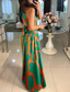 cheap Casual Floral Dresses-Women&#039;s Long Dress Maxi Dress Swing Dress Halter Neck Dress Print Dress Elegant Going out Summer Dress Regular Fit Floral Geometric Sleeveless Halter Neck White Orange Green Beige Summer