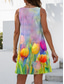 cheap Floral Dress-Women&#039;s Mini Dress Summer Dress Vacation Casual Daily Loose Fit Floral Graphic Sleeveless U Neck Purple Summer