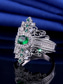 economico Anelli da donna-anello vintage da donna con corona di smeraldi: eleganti gioielli di ispirazione reale per fidanzamenti, matrimoni e occasioni speciali