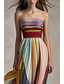 cheap Elegant Floral Dresses-Women&#039;s Long Dress Maxi Dress Prom Dress Party Dress Elegant Fashion Party Special Occasion Regular Fit Multicolor Sleeveless Off Shoulder Apricot Summer