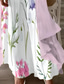economico Abito Floreale-Abito Maxi per Donna Set di 2 Pezzi Abito da Sole Abito Estivo Abito Sottoveste Vacanza Formale Boho Vacanza Fit Largo Grafica Floreale Manica 3/4 Collo a V Rosa Estate Primavera