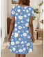 preiswerte Blumenkleider-Damen Boho Kleid Western Kleid Vintage Mini Kleid T-Shirt Kleid Tee Kleid Sonnenkleid Sommerkleid Urlaub Lässiges Strand Alltagskleid Ausgehen Reguläre Passform Floral Grafik Kurzarm V-Ausschnitt Rot