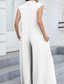 cheap Vacation Jumpsuit-Women&#039;s Normal Jumpsuit Streetwear Solid Color Sleeveless V Neck Buttons Street Going out Regular Fit Black White Light Green Summer