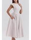 preiswerte Weiße Freizeitkleider-Damen Midikleid Weißes Kleid Mode Modern Geburtstag Abschlussfeier Date Normale Passform Einfach Ärmellos Rundhalsausschnitt Schwarz Hellgrau Beige Sommer