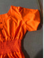 preiswerte Weiße Freizeitkleider-Damen kleid lang Weißes Kleid Sommerkleid Boho-Kleid Elegant Puffärmel Täglich Sommerkleid Lockere Passform Glatt Einfarbig Kurzarm Quadratischer Ausschnitt Schwarz Weiß Orange Sommer
