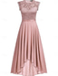 abordables Moins de 129,99 $-Robe de la mère de la mariée robe invitée de mariage élégante décontractée col rond longueur de sol en polyester sans manches avec dentelle