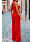 cheap Party Jumpsuits-Women&#039;s Normal Jumpsuit Elegant Solid Color Sleeveless Halter Neck Backless Party Regular Fit Black White Red Summer