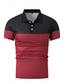 cheap Men&#039;s Classic Polo-Men&#039;s Golf Shirt Golf Polos Shirts Work Business Lapel Short Sleeve Modern Comfortable Color Block Patchwork Buttons Summer Spring Regular Fit Wine Pinky Yellow Blue Green Light Sky Blue Golf Shirt
