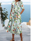abordables Robe Fleurie-Femmes Robe Midi Robe fourreau Robe d&#039;été Vacances Occasionnel Vacances Quotidien Coupe régulière Fleuri Graphique Manche Courte Encolure en V Vert Été