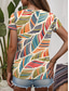 cheap Stripe&amp;Geometric tee-Women&#039;s T Shirt Ombre Graphic Geometric Casual Short Sleeve V Neck Regular Tops Daily Print Rainbow Summer Spring