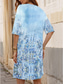 abordables Robe Fleurie-Robe Mini Femme Robe Chasuble Formelle Vacances Quotidiennes Ajustement Régulier Graphique Floral Manches 3/4 V Col Rose Bleu Violet Vert Été Printemps