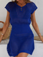 preiswerte Weiße Freizeitkleider-Damen Minikleid Sommerkleid Weißes Kleid Mode Klassisch Täglich Strand Wochenende Normale Passform Einfach Ärmellos V Ausschnitt Schwarz Weiß Königsblau Aprikose Sommer