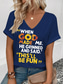 cheap Humor&amp;Quotes tee-Music Festival Women&#039;s T Shirt Graphic Letter Casual Short Sleeve V Neck Regular Tops Daily Weekend Print Black Pink Blue Summer