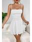 ieftine Rochii de absolvire-Pentru femei Rochie Mini Rochie albă Rochie de absolvire Rochie Slip Modă Zi de Naștere Absolvire Dată Fit regulat Simplu Fără manșon Bretele Spagheti Negru Alb Galben Roșu-aprins Vară