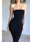 cheap White Graduation Dresses-Women&#039;s Midi Dress White Dress Graduation Dress Bodycon Fashion Outdoor Birthday Date Regular Fit Plain Sleeveless Strapless Black White Army Green Red Summer