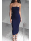 cheap White Graduation Dresses-Women&#039;s Midi Dress White Dress Graduation Dress Bodycon Fashion Outdoor Birthday Date Regular Fit Plain Sleeveless Strapless Black White Army Green Red Summer