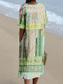 tanie Sukienka boho-Damskie Sukienka midi Sukienka letnia Urlop Codzienny Styl plażowy Codzienny Wyjściowe Luźna Graficzny Plemienny Krótki rękaw W serek Rumiany róż Fioletowy Zielony Lato