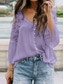 voordelige Kant Tops-Dames Blouse Effen Kleur Stijlvol Casual Lange mouw V-hals Normale tops Dagelijks Knop Zwart Wit Rood Paars Groen Zomer Lente